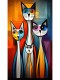 Bright cats abstraction